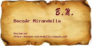 Becsár Mirandella névjegykártya