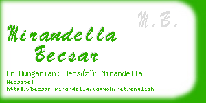 mirandella becsar business card